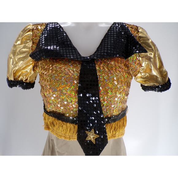 Dance Costume Weissman 540A Medium Adult Gold Jazz Sequin Bugle Boy Army Tap - Picture 2 of 9